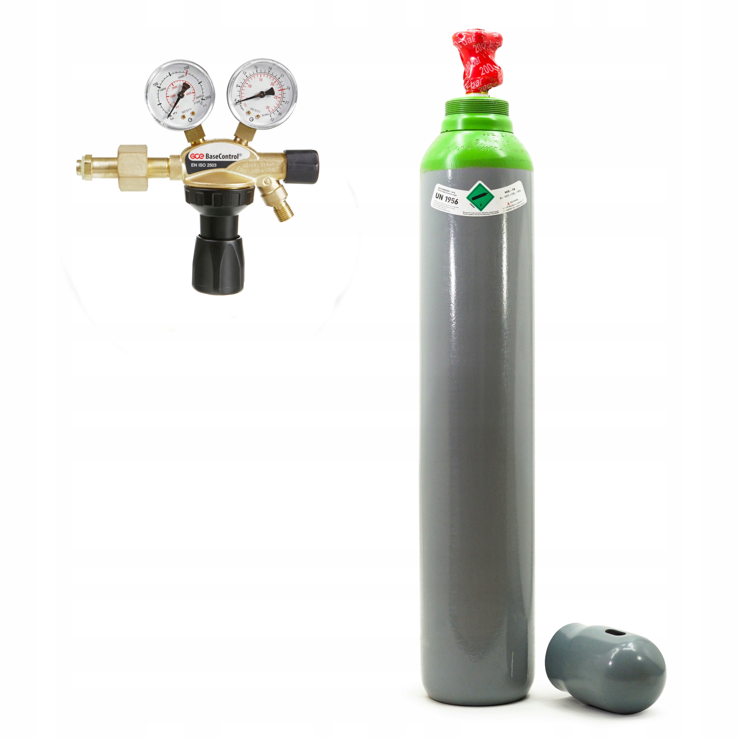 Set Lahev MIX 10L AR/CO2 Směs Reduktor Gce Basecontrol Ar/CO2