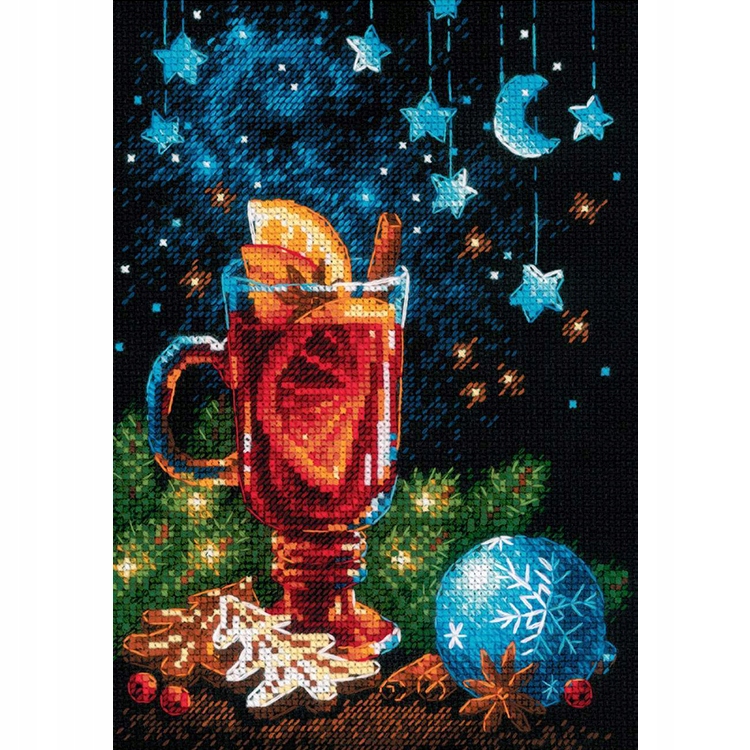 Křížková výšivka Vyšívací sada s přízí Vánoční příchuť