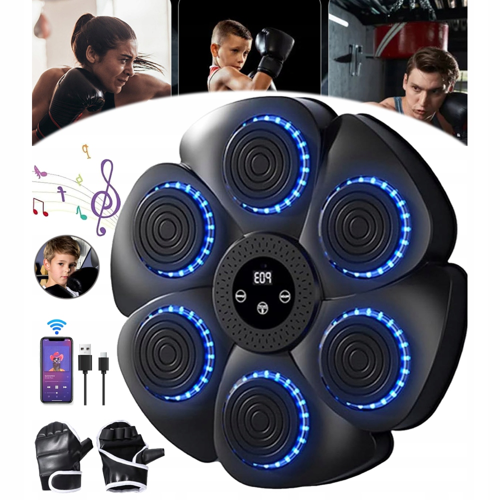 Bluetooth Tréninková Hudba Boxovací Kotouč 9 Režimů S Rukavicí Dárek