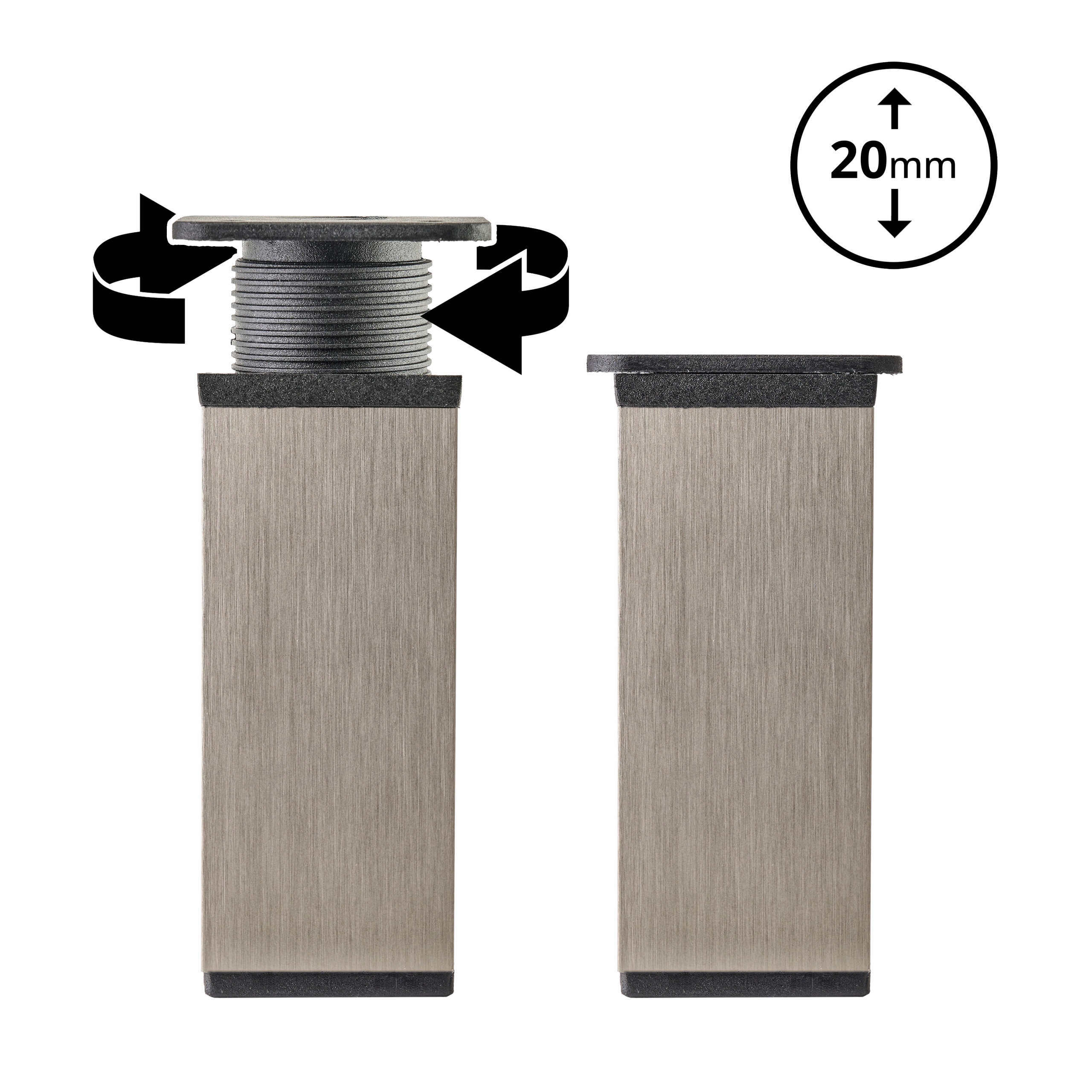 NÓŻKA NOGA MEBLOWA STOPKA REGULOWANA H 10 CM CHROM Marka Topal