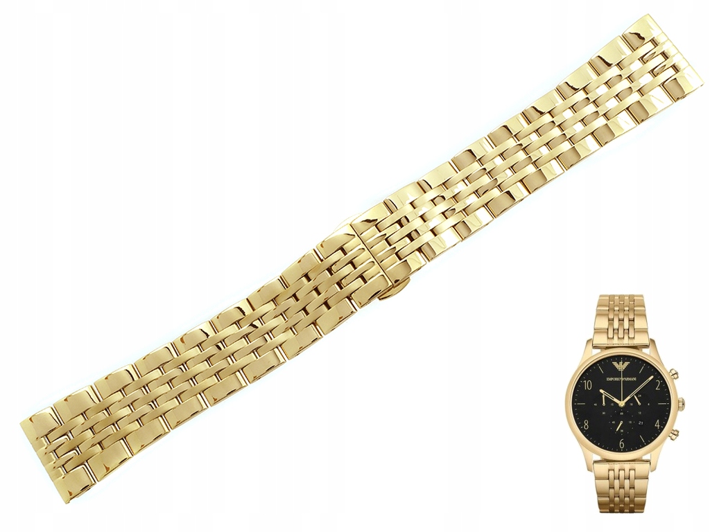Náramek na hodinky Armani AR1893 zlatý 22 mm