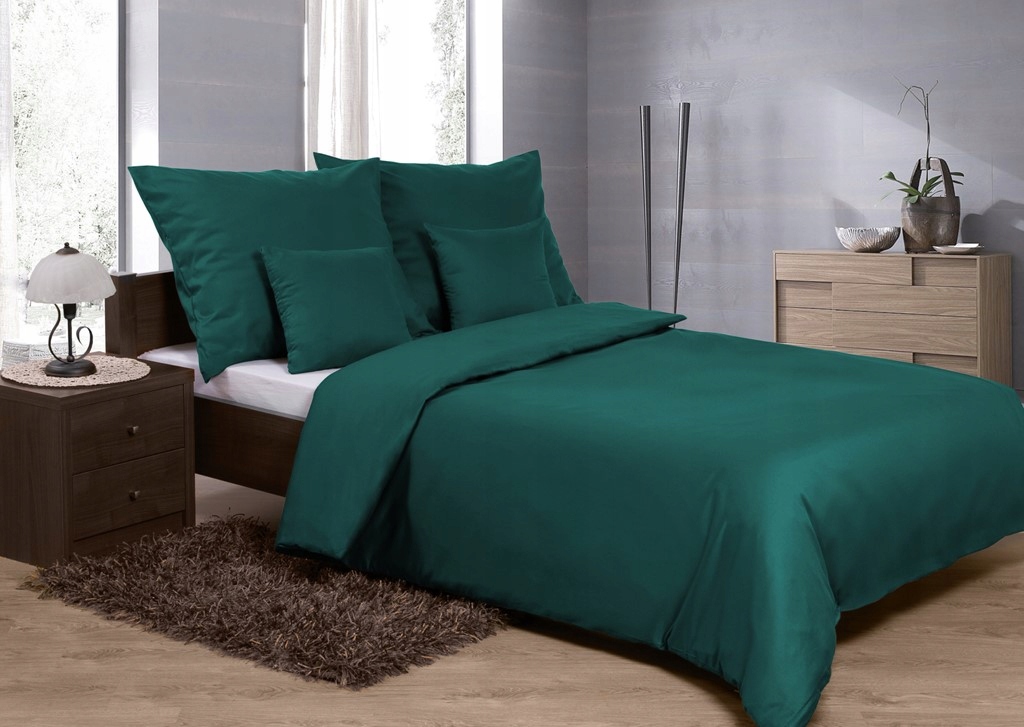 Posteľná bielizeň z bavlneného saténu 160x200 +2x70x80+2x40x40 zelená_34 Matex