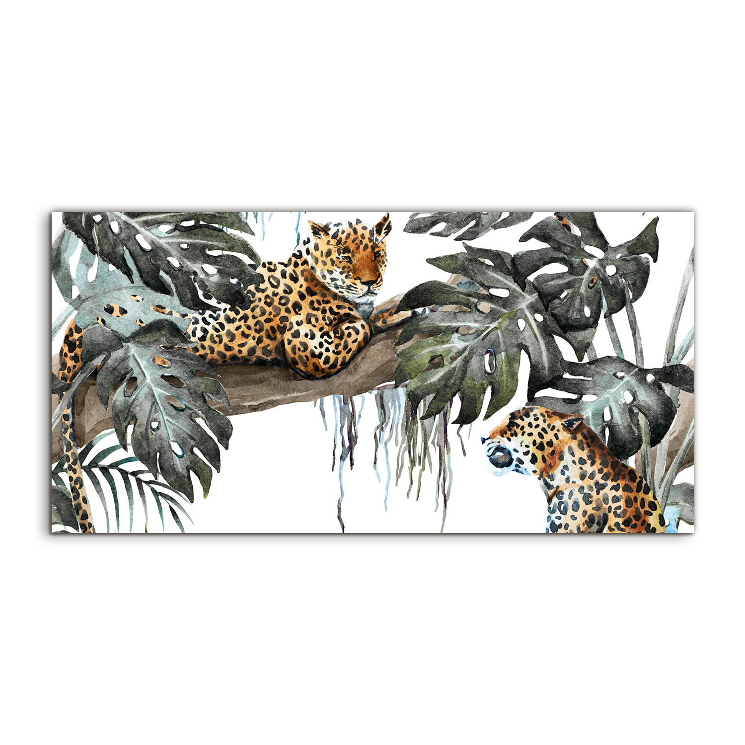 Fotoobraz 120x60 moderní Akvarely Leopard Kočka