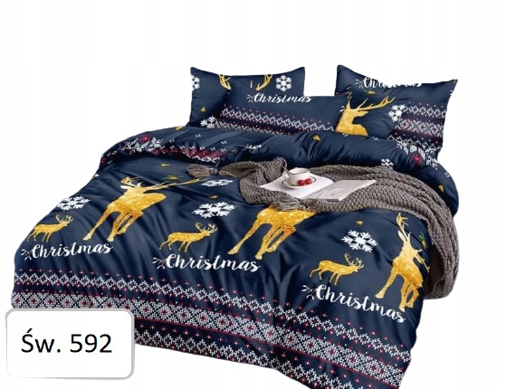 

Pościel 3D 160x200 cm 4cz. bawełna, Świąteczna