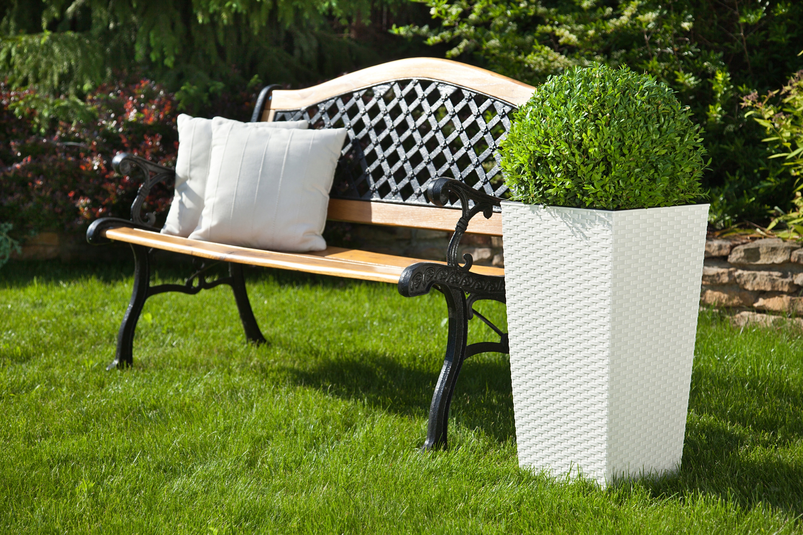 Doniczka FINEZJA RATTAN 25x25cm kol. GRAFITOWY Średnica 25 cm