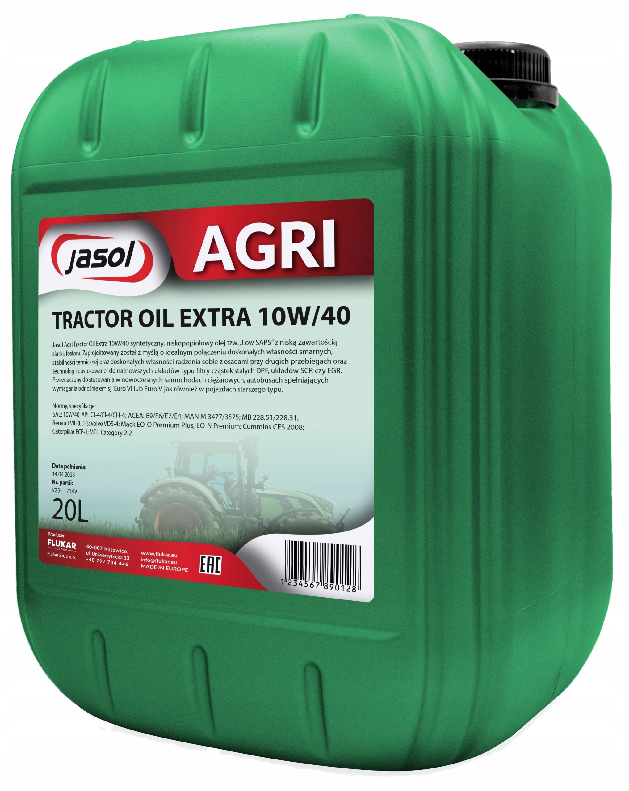 JASOL AGRI 10W40 20L. TRACTOR OIL EXTRA