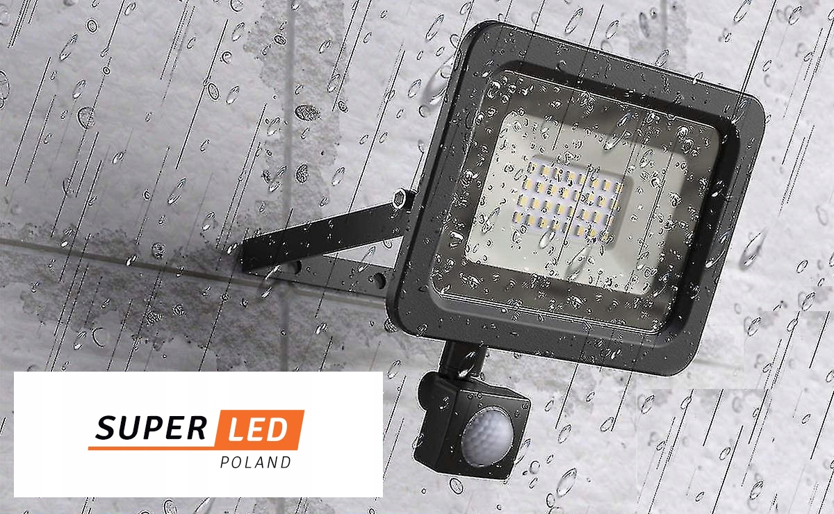 Lampa Naświetlacz LED 20W Z CZUJNIK RUCHU PREMIUM Marka SuperLED