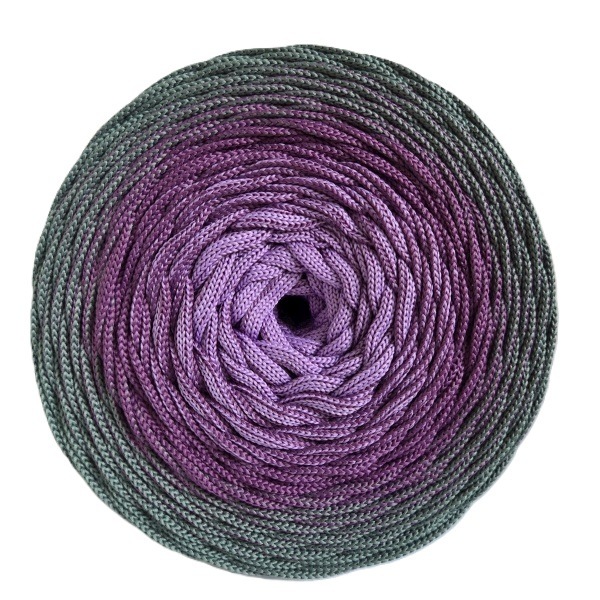 FILIpoli Ombre Polyesterová šňůra plochá 5 mm, levandulové pole