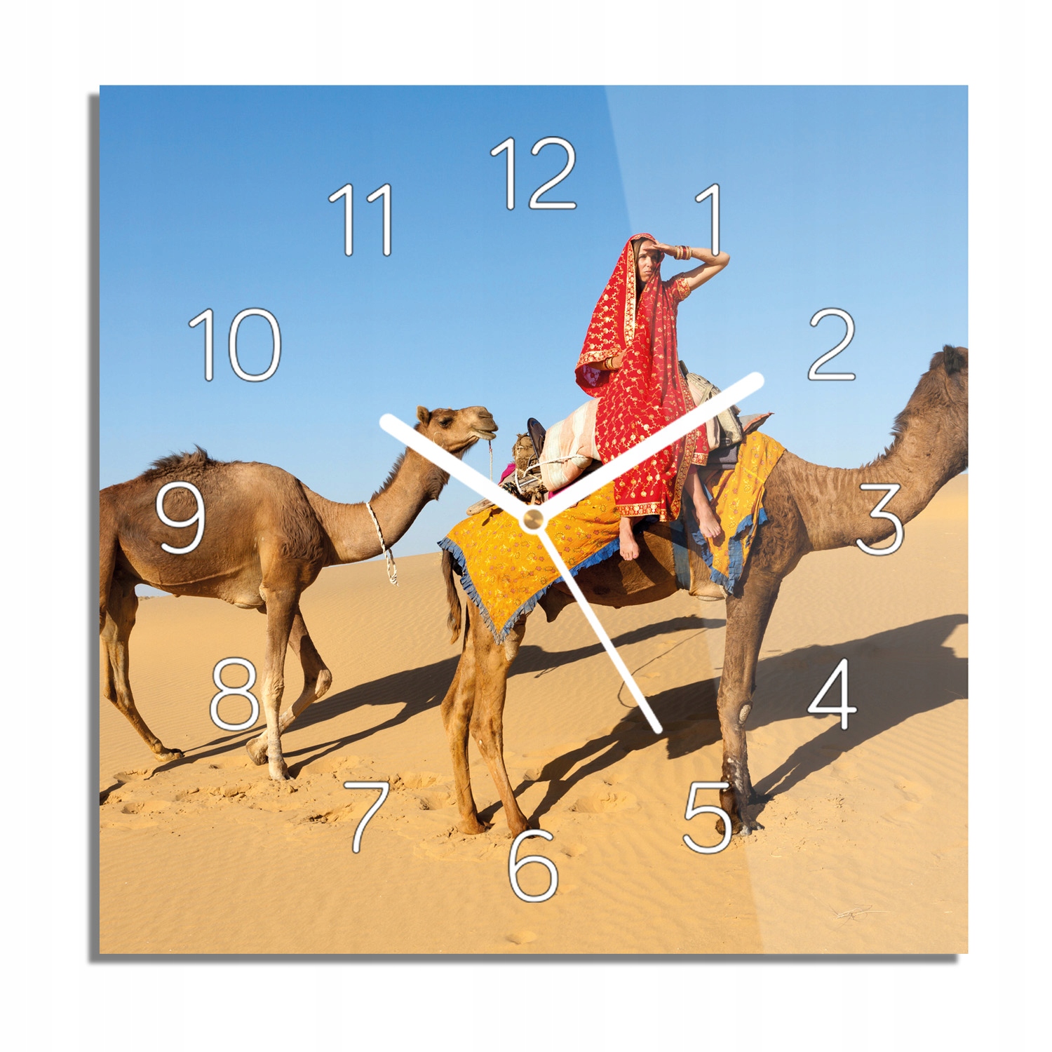 

Wielbłąd pustynia zegar szklany do jadalni 30x30