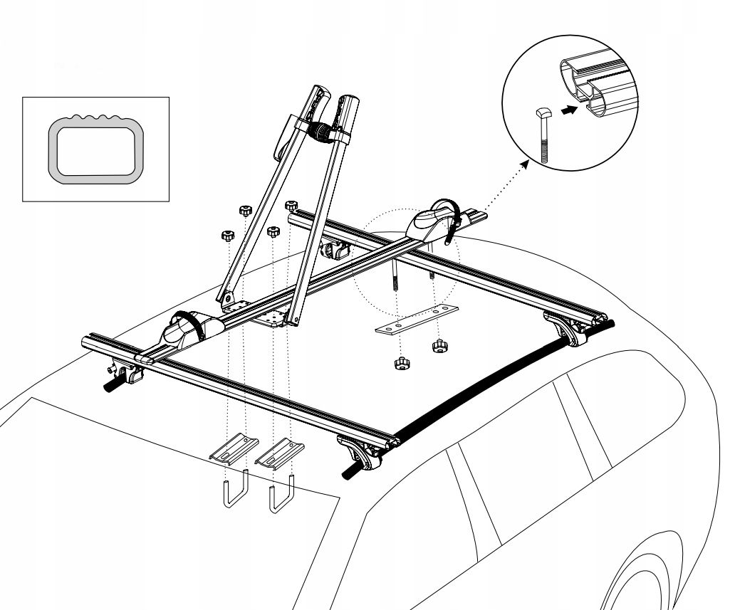 BAGAZNIK UCHWYT ROWEROWY NA DACH NA KAZDY ROWER Bicycle mounting point frame circle