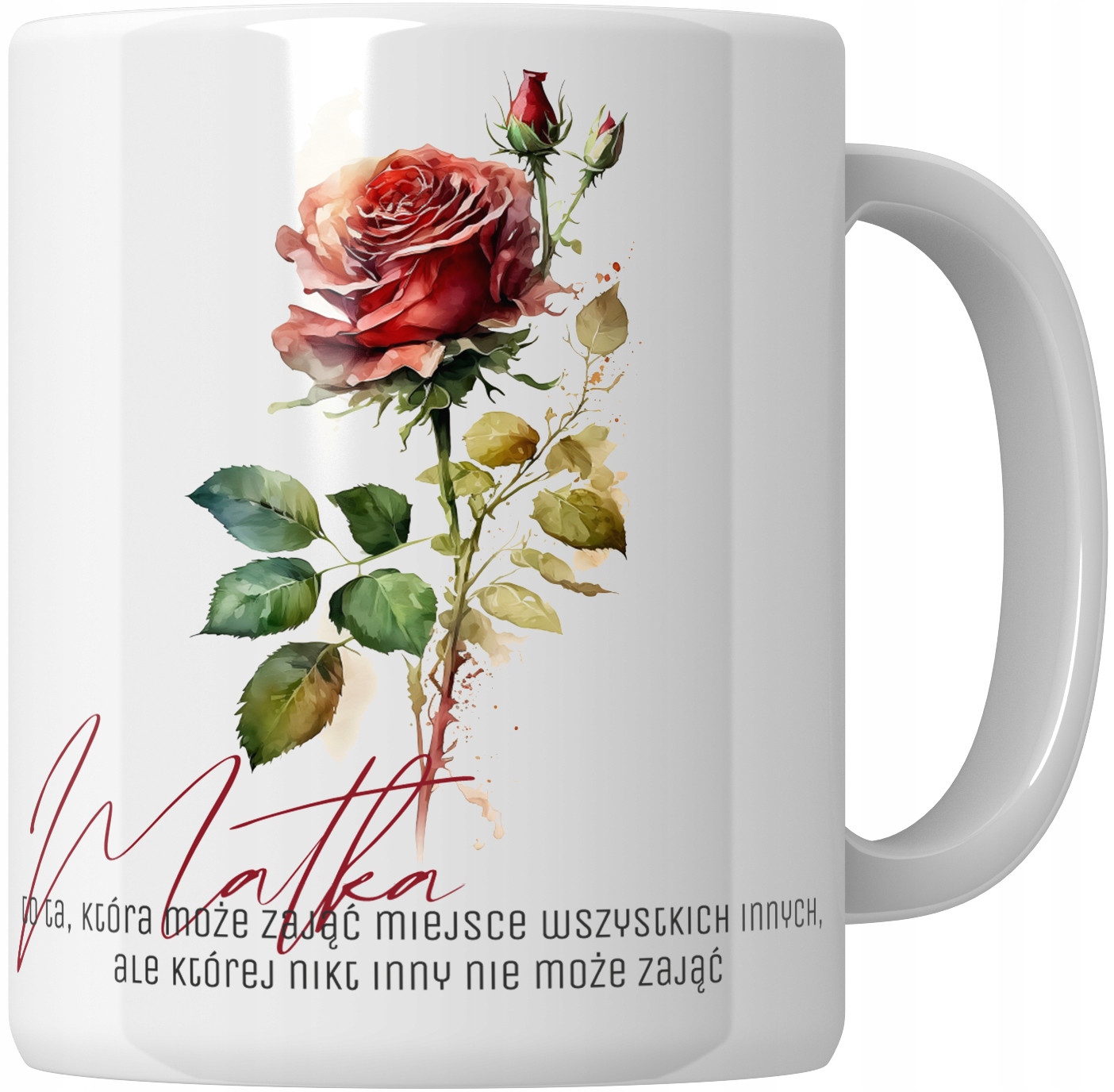 KUBEK DLA MAMY NA DZIEŃ MATKI ŻYCZENIA KWIAT RÓŻA