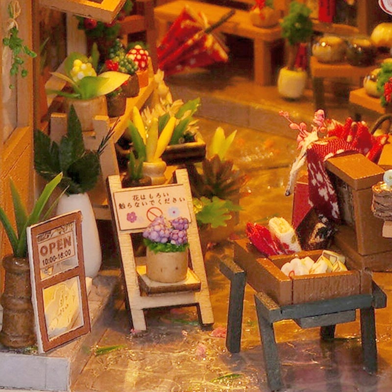 Miniaturowy domek DIY, Drewno, Narzędzia, Klej, Instrukcja PL, LED Marka Habarri