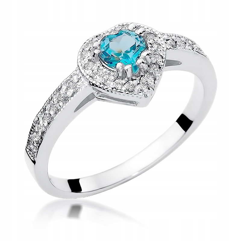 

Pierścionek z Topazem i Brylantamii Grawer Gratis