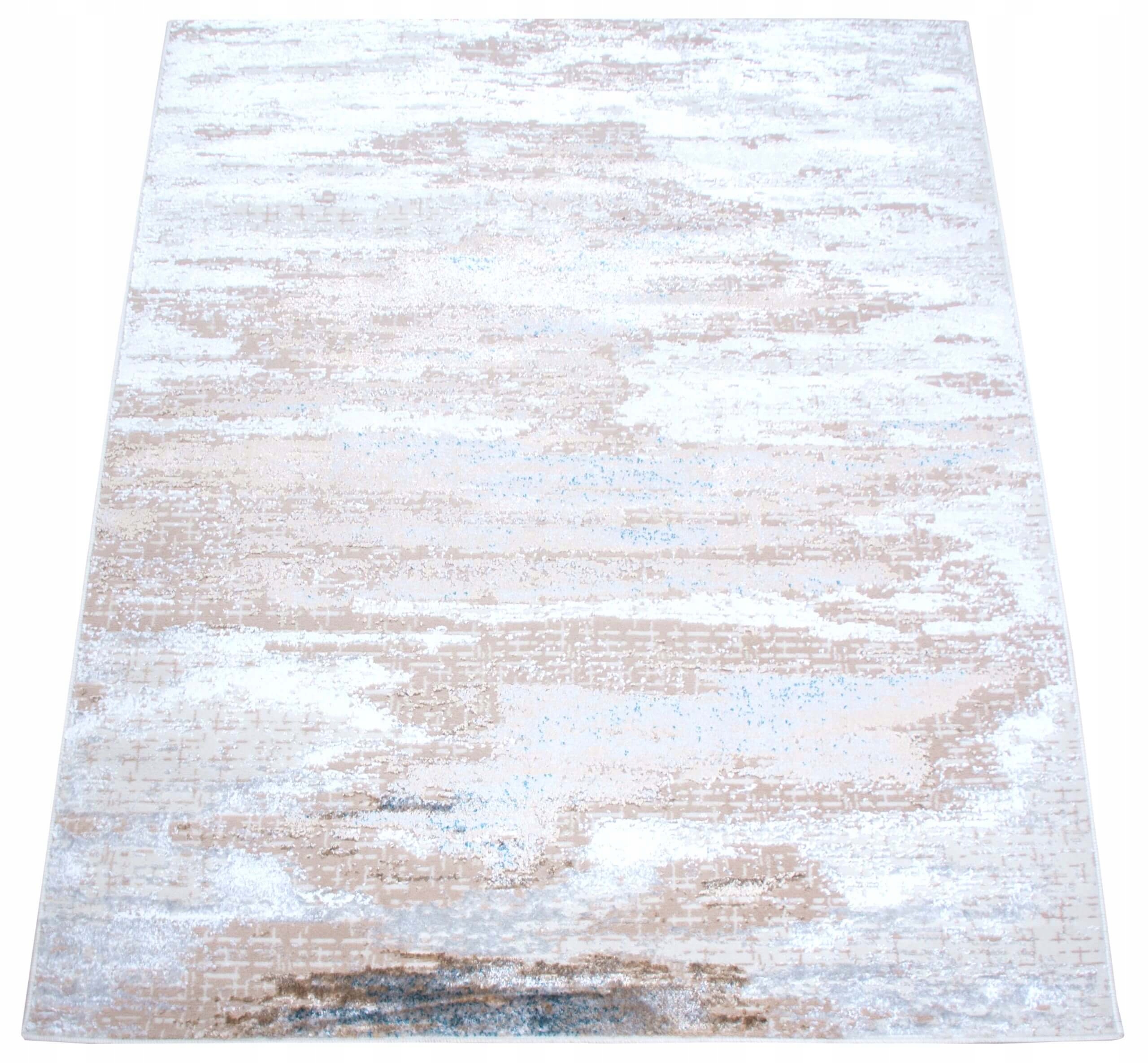 Moderní Koberec Do Obývacího Pokoje Glamour Lesklý Módní Béžový Šedý 80X150 CM