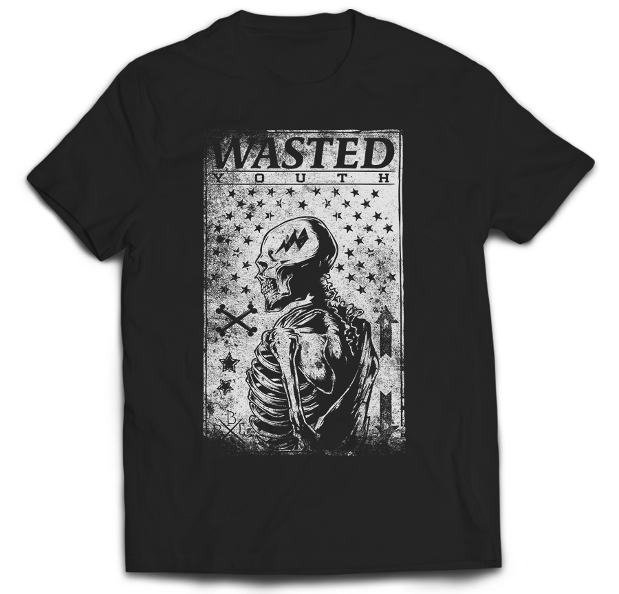 

Tshirt szkielet skeleton czaszka czacha młodość S