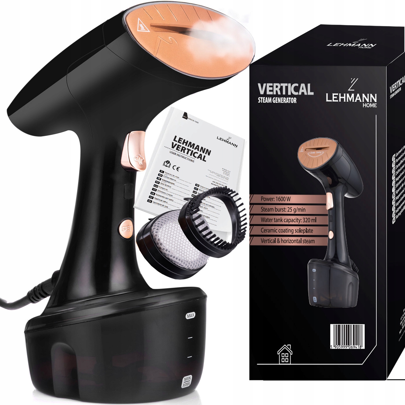 Parownica Do Ubrań Steamer Żelazko Parowe Max Szybkie Prasowanie Akcesoria