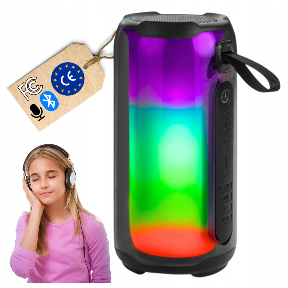 Głośnik Bt Bluetooth Tuba Led Rgb Głośnik Bezprzewodowy Przenośny Mini Mały