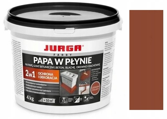 Jurga Papa W Płynie Wodoodporna Renowacyjna Ochronna Czerwona Ceglasta 4KG