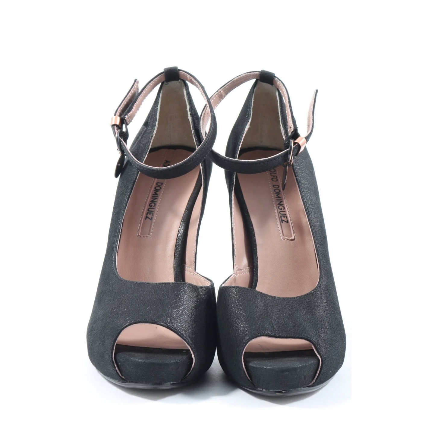 ADOLFO DOMINGUEZ Rozm. EU 39 czarny Peep Toe Pumps Nosek brak noska