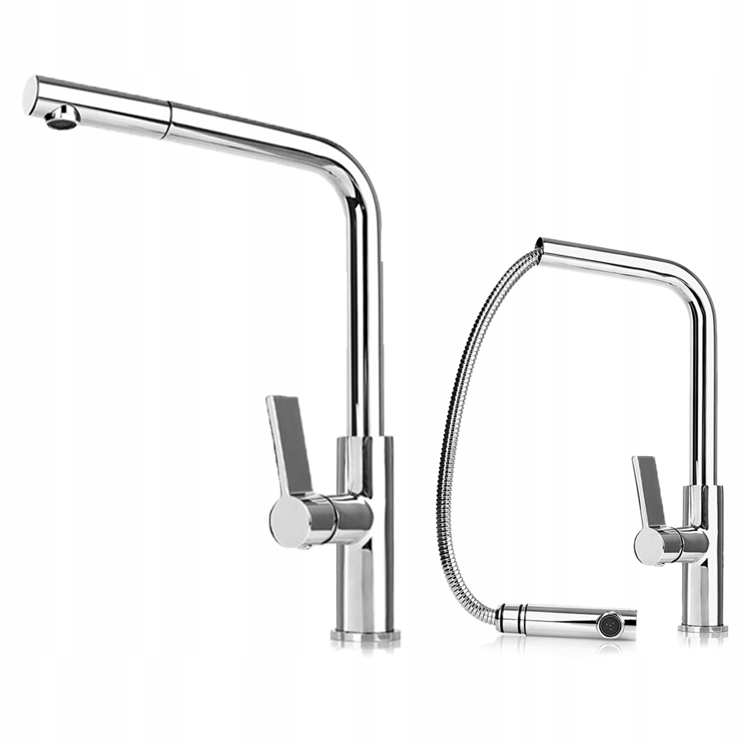 Kuchyňská stojánková baterie s výsuvným a otočným výtokem o 360° chrom