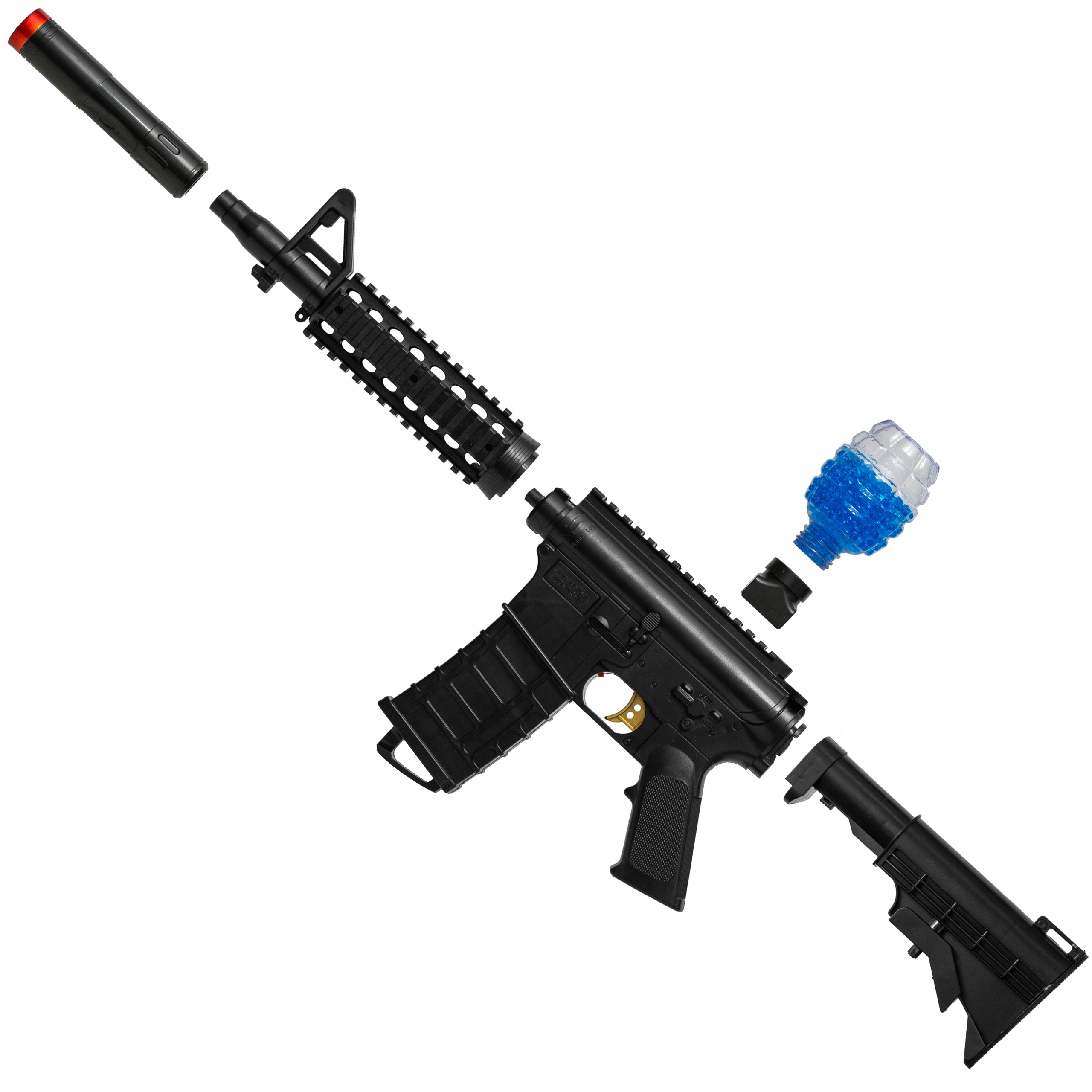 KARABIN M416 NA KULKI ŻELOWE AUTMATYCZNY CZARNY Materiał plastik