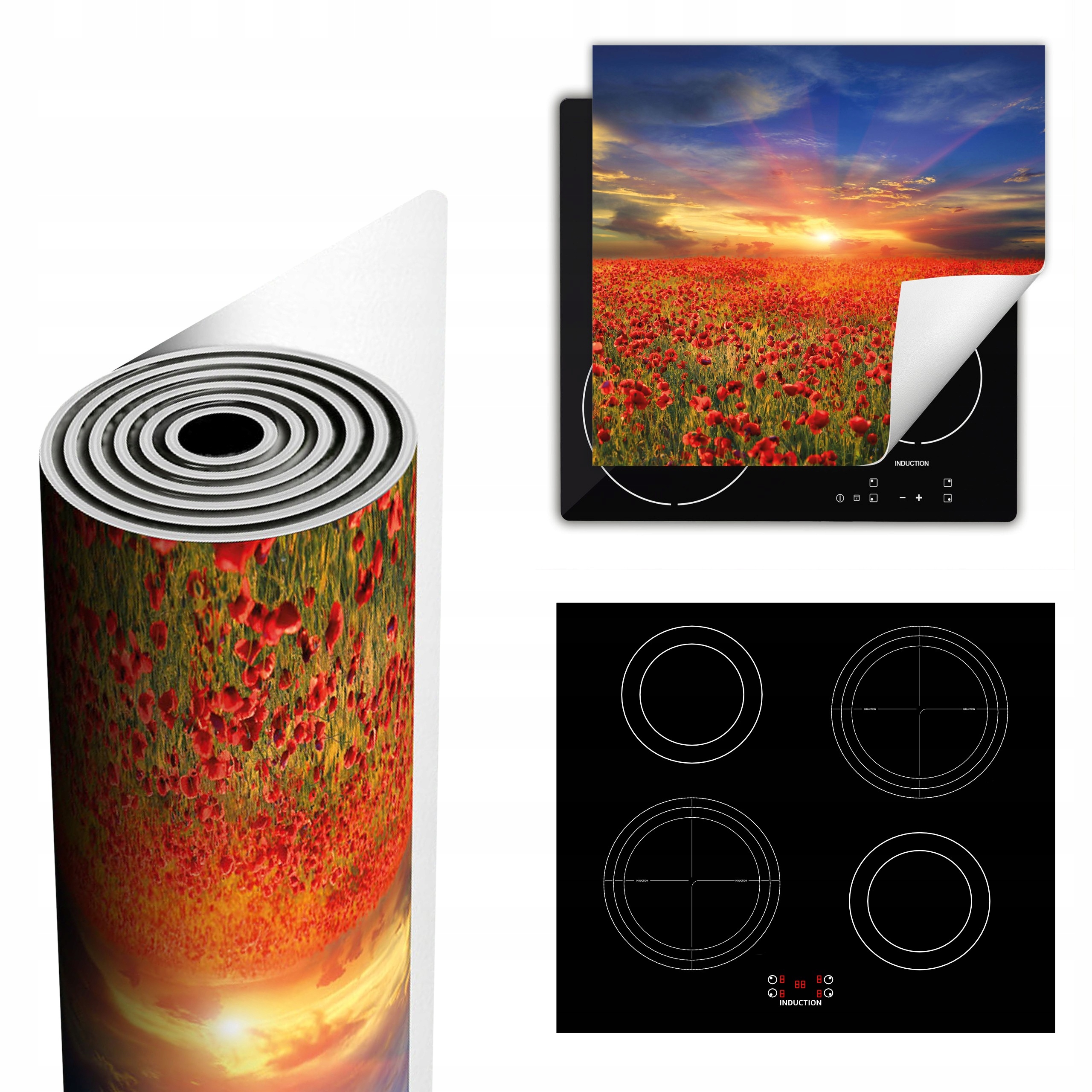 Ochranná Podložka Na Sporák Má Více Místa 60x52 červená maki