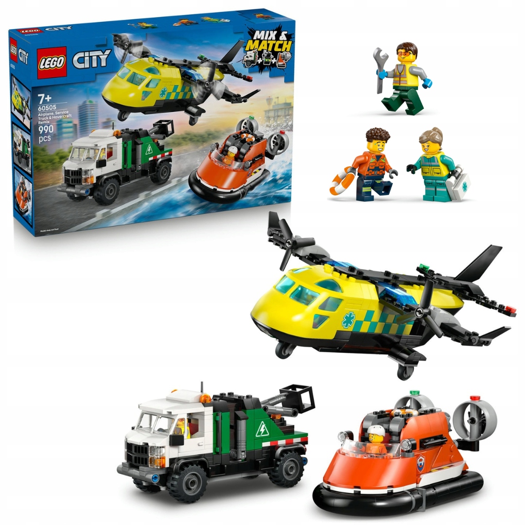 Lego 60505 City – sada s letadlem, servisním kamionem a vznášedlem