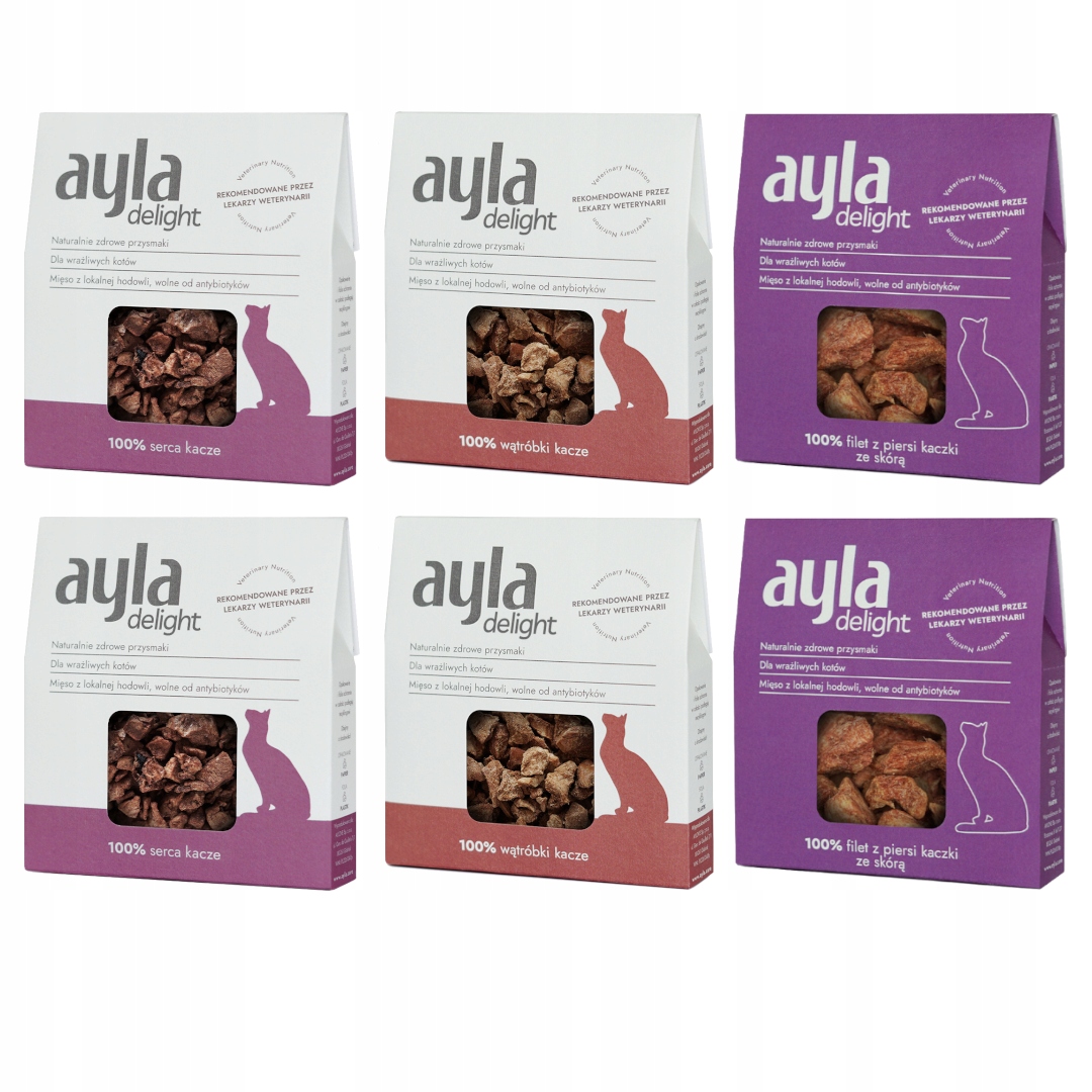 Levně Ayla Delight Kachní směs 6x28g Lyofilizovaná Pamlsek pro kočky 100% Maso