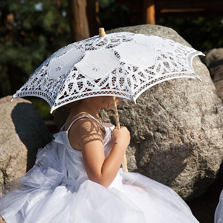 KITTY biała parasolka koronkowa dla dziewczynki Model Kitty