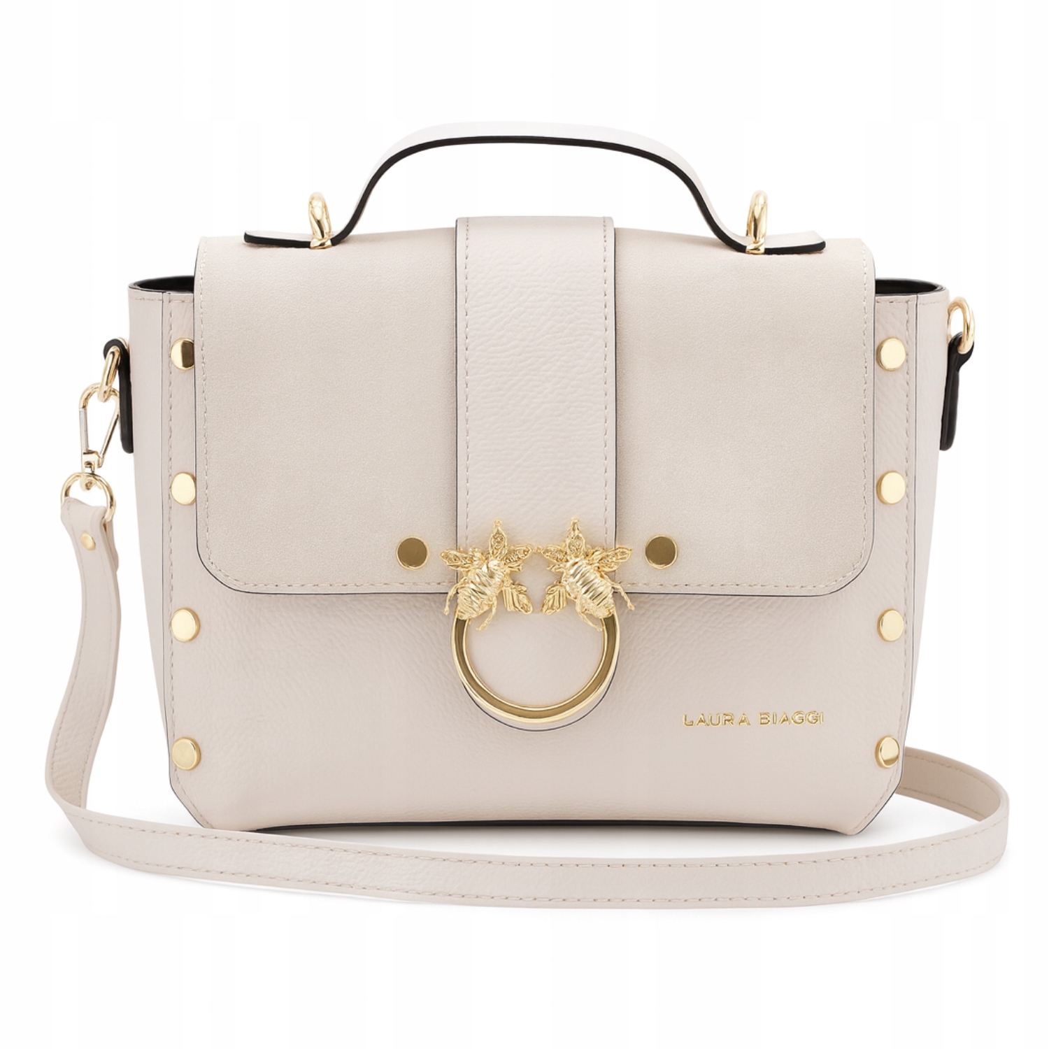 Dámská kabelka Laura Biaggi Kufřík přes rameno Béžová Eko kůže Semiš