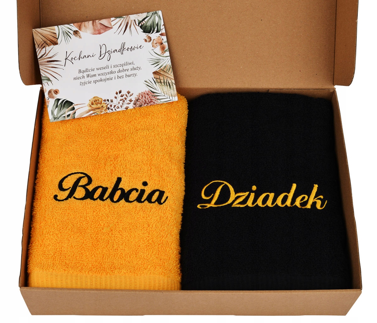 Ręczniki Dzień Babci Dziadka HAFT Prezent Zestaw
