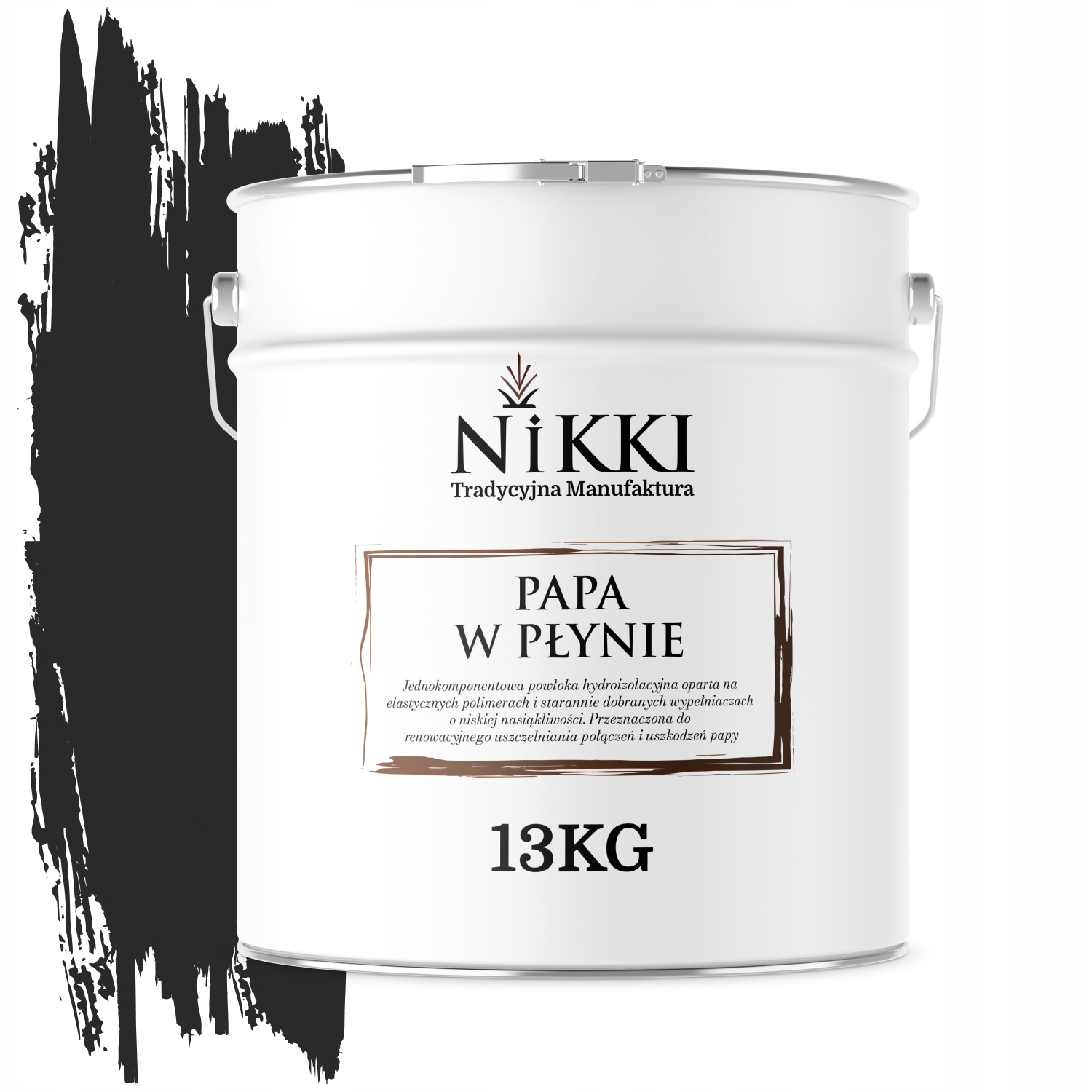 Tekutá Papa 13 Kg, Mrazuvzdorný Tesniaci Materiál, Vodotesná Farba, Čierna