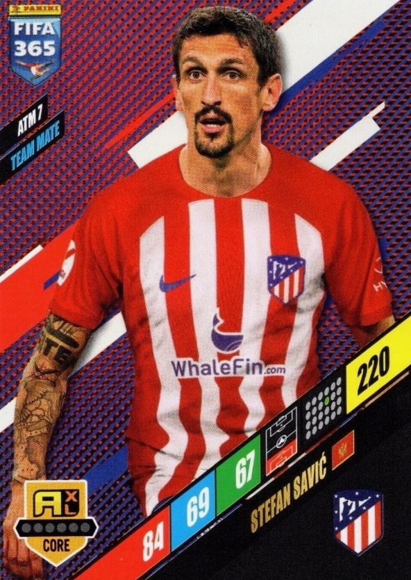 Stefan Savic Atletico De Madrid Fifa Adrenalyn 365 Panini