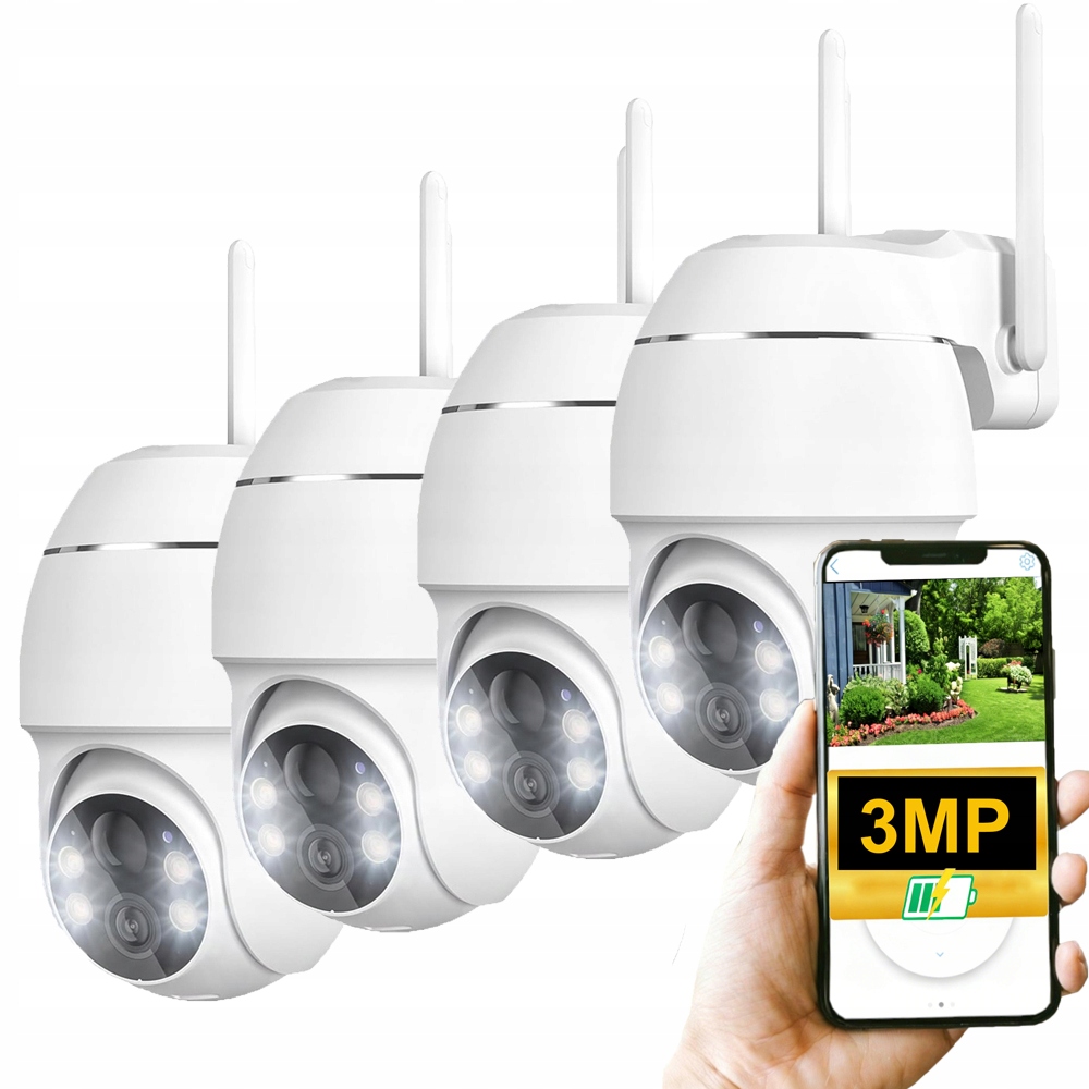 4 kusy Otočná Wifi Ip Kamera Uhd Audio Vnitřní Venkovní 3MPX 2K