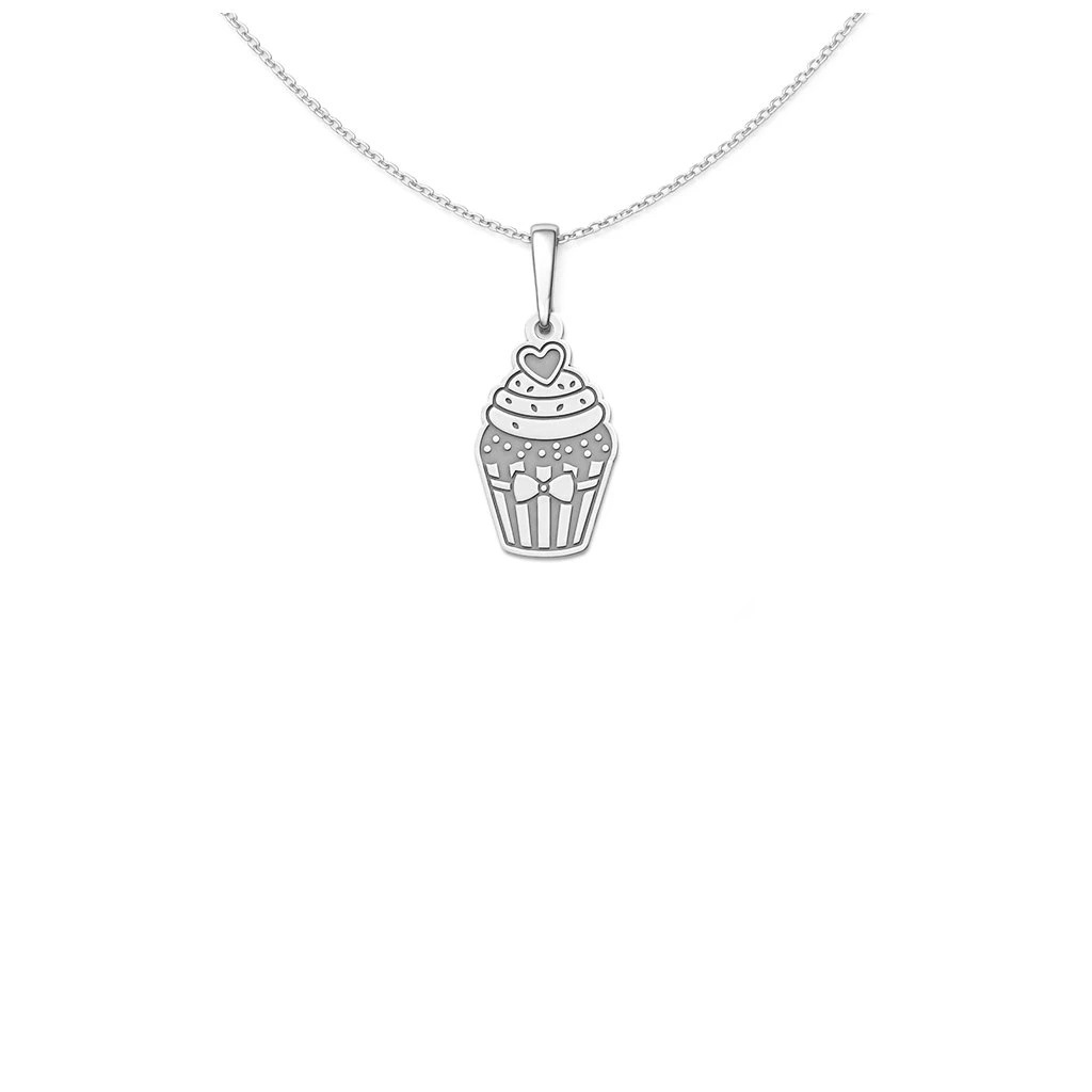 Stříbrný Přívěsek cupcake se srdcem