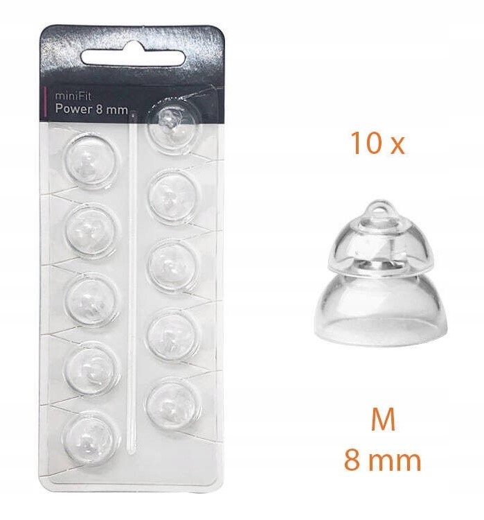 Nasadki kopułki miniFit Power do aparatów słuchowych Oticon 10 szt. 8mm