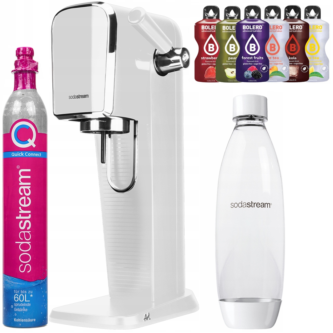 Výrobník Sódy Sodastream Art Biely S Fľašou Bombička Bolero