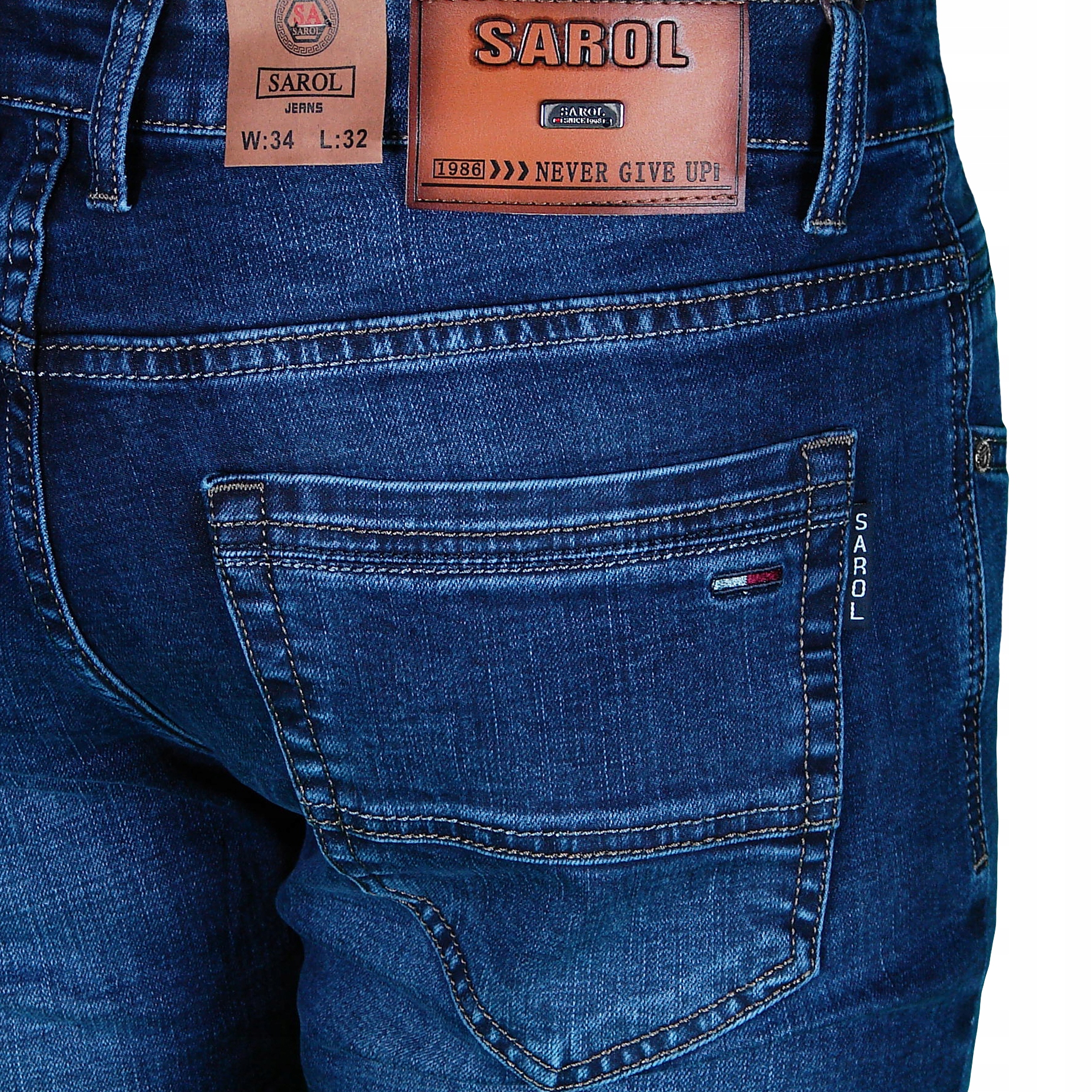 SPODNIE MĘSKIE JEANSOWE W34 L32 34/32 W 88-90 cm Kolor niebieski