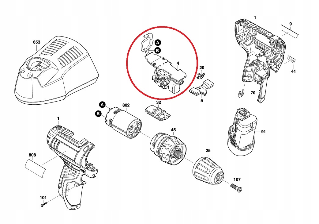 Bosch 16072335DK GSR10,8-2-LI GSR12V-15 Gsr 12V-15FC włącznik z elektroniką