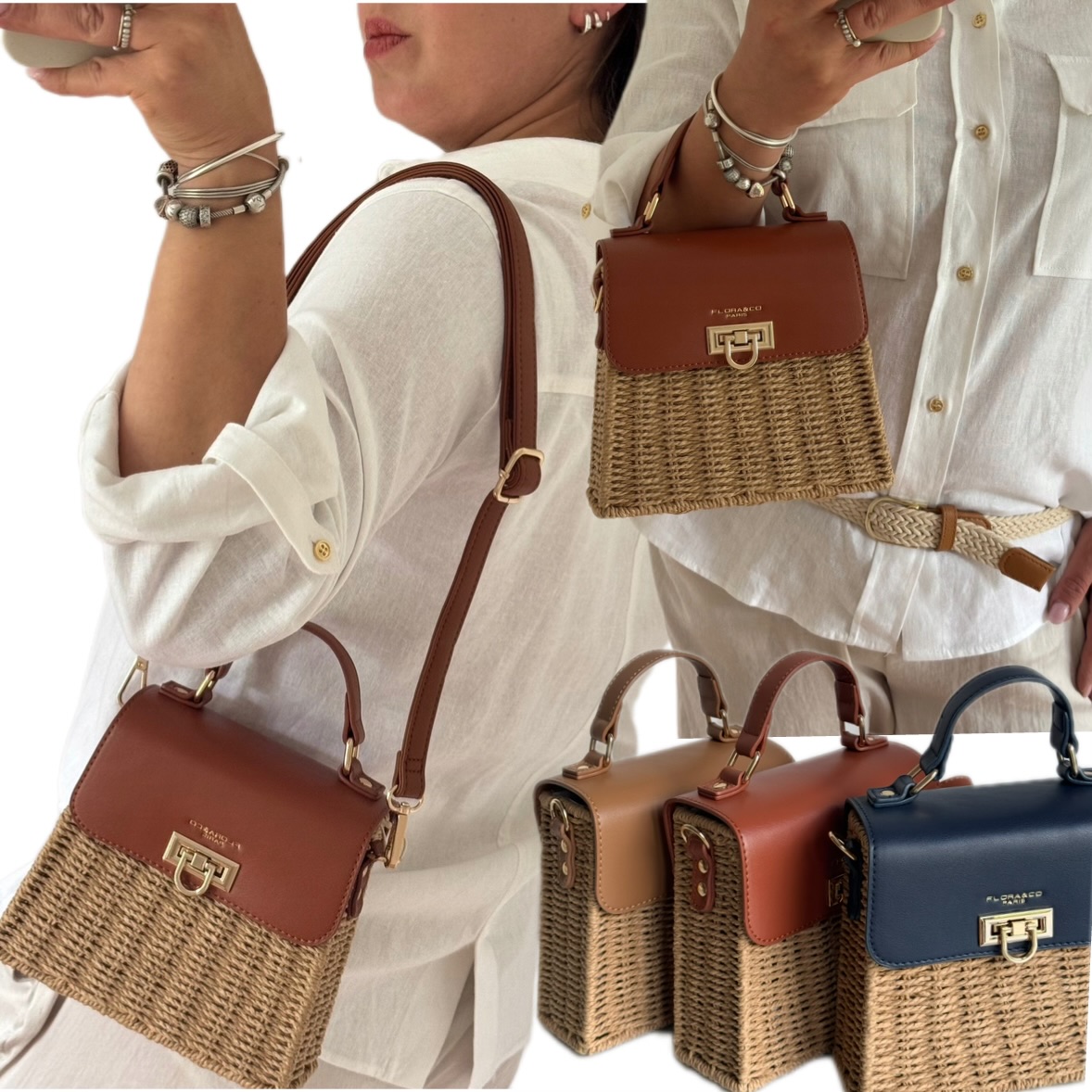 Dámská Kabelka Dárek Na Velikonoce Flora&co Hnědý Košík Pletený Košík