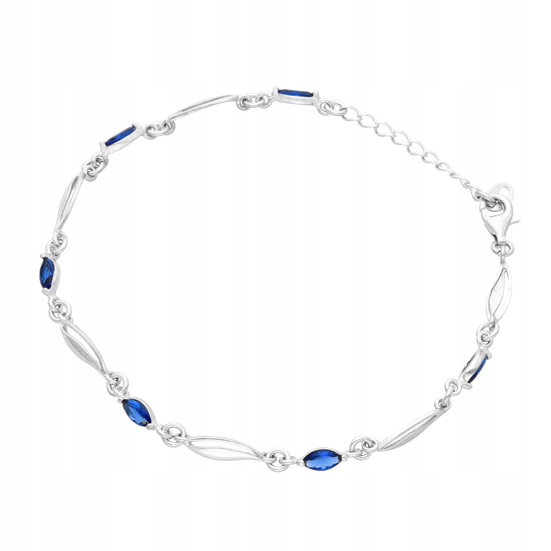 Náramek se safírovými zirkony stříbro