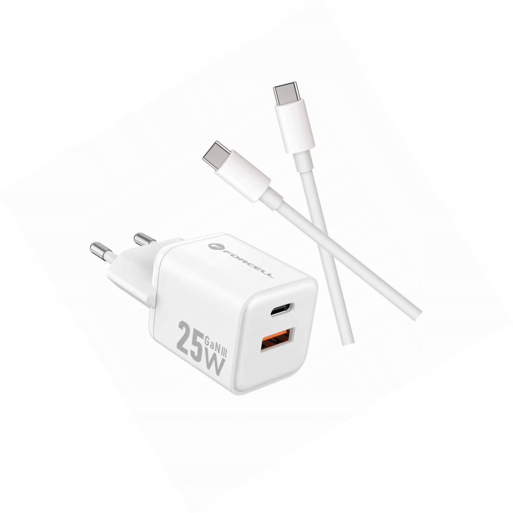 Szybka ładowarka Gan 25W 2 porty z kablem Usb-c do Xiaomi 14 Pro