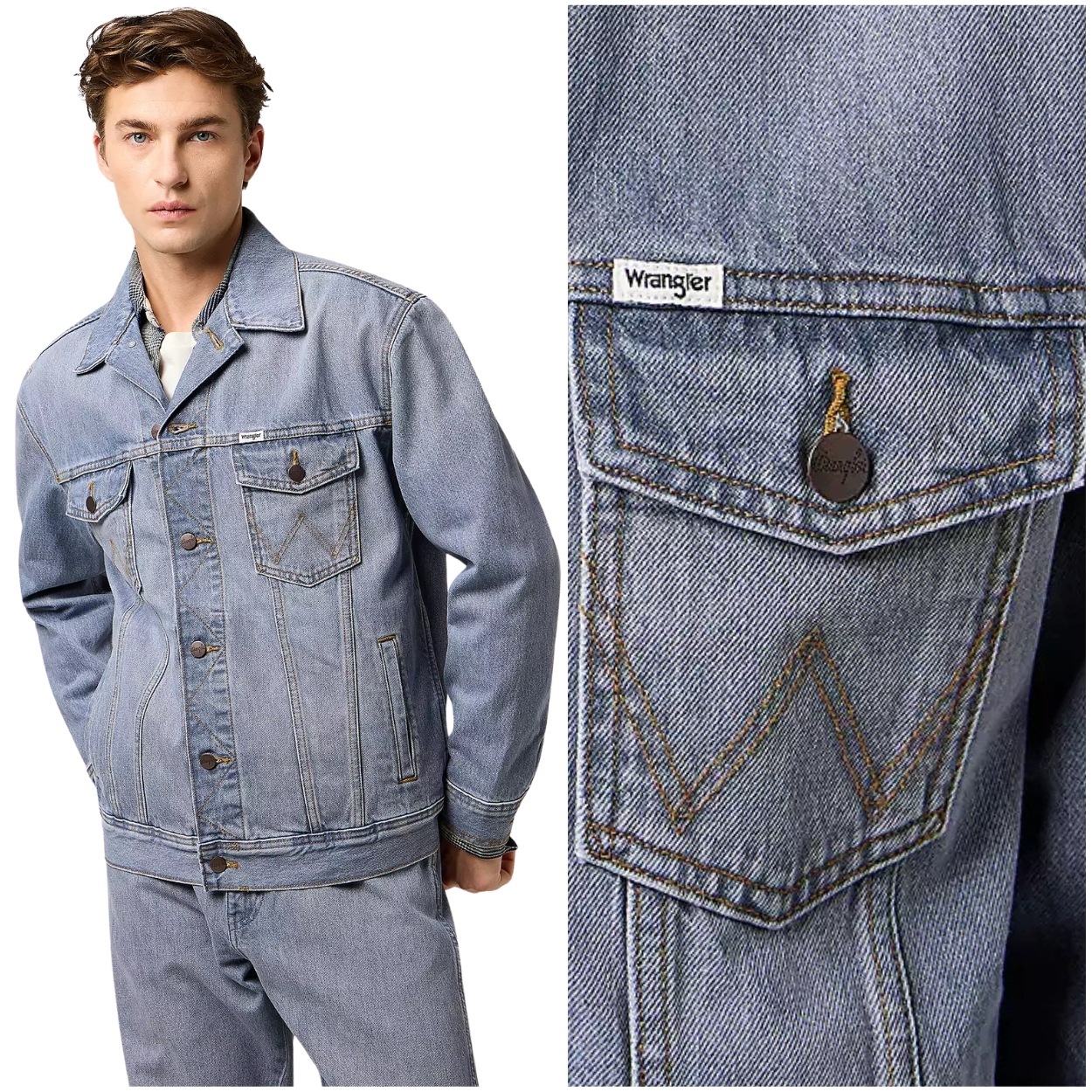 Wrangler Anti-Fit Jacket Light Ice volná pánská džínová bunda katana XL