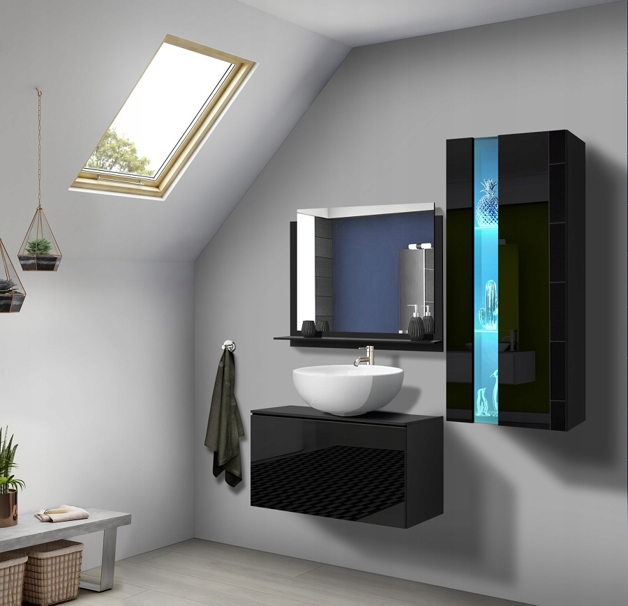 Zestaw mebli łazienkowych szafki meble łazienkowe wiszące lustro A34 EAN (GTIN) 5905528003647