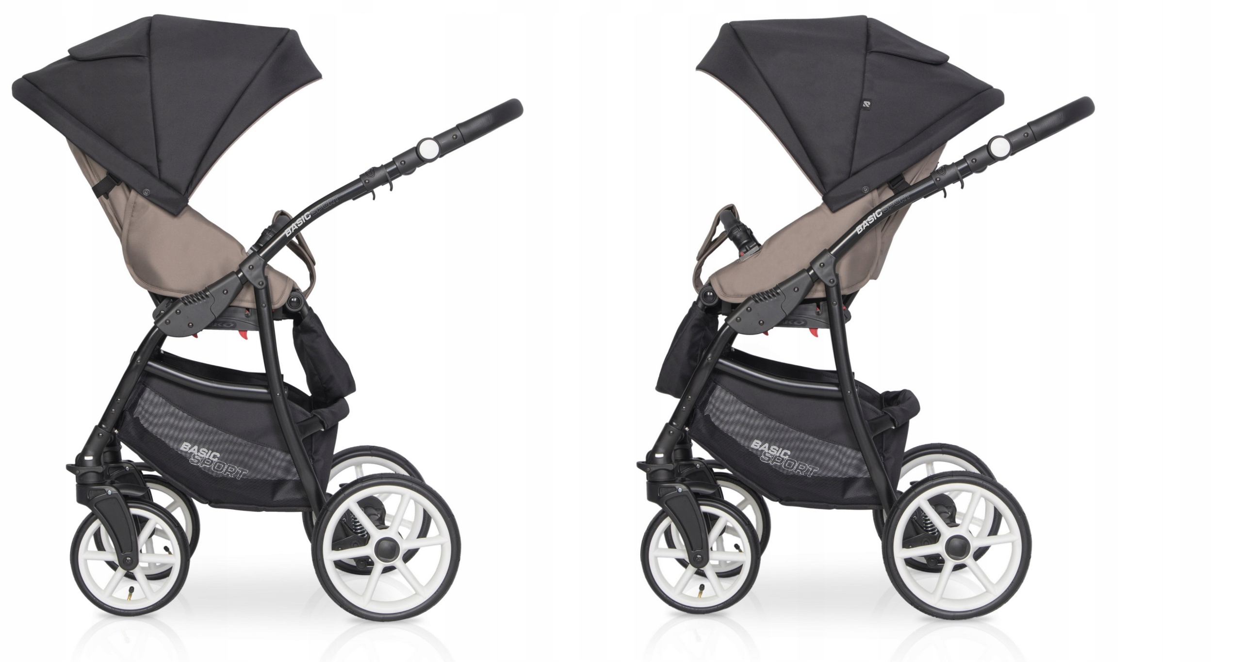 WÓZEK 2w1 GONDOLA SPACER Riko BASIC SPORT DAKAR Kolor czarny Odcienie brązu i beżu