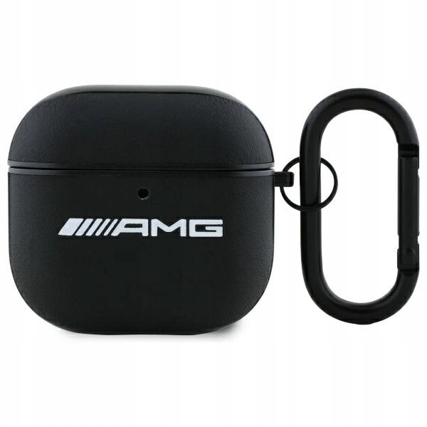 Pouzdro Amg Leather White Logo pro AirPods 4 černé bílé
