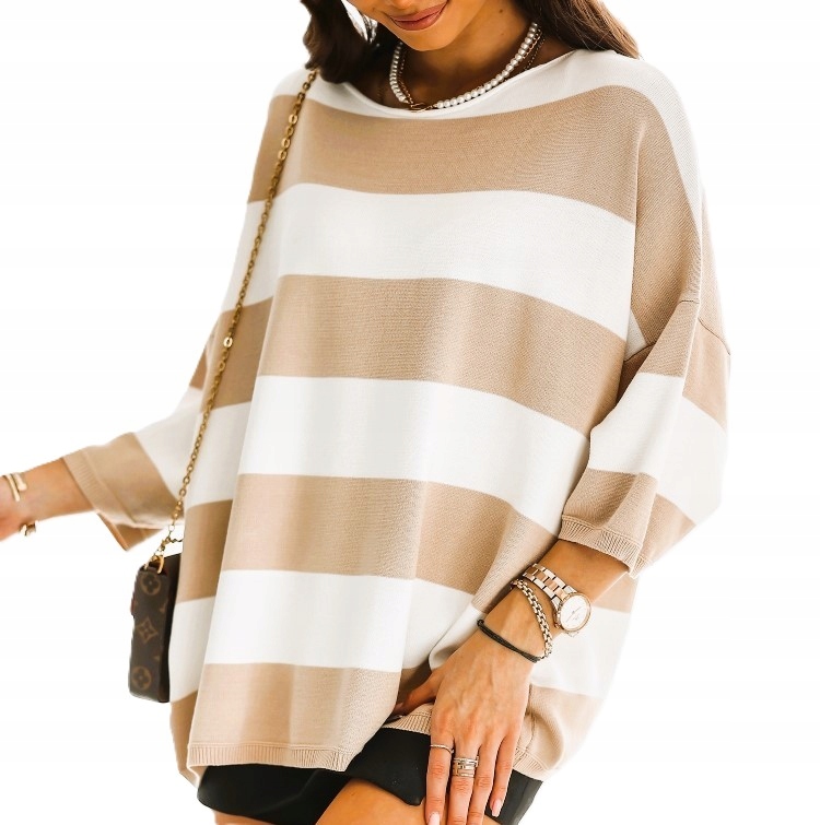 Cocomore Svetrová halenka s karamelovými pruhy bílá Novinka