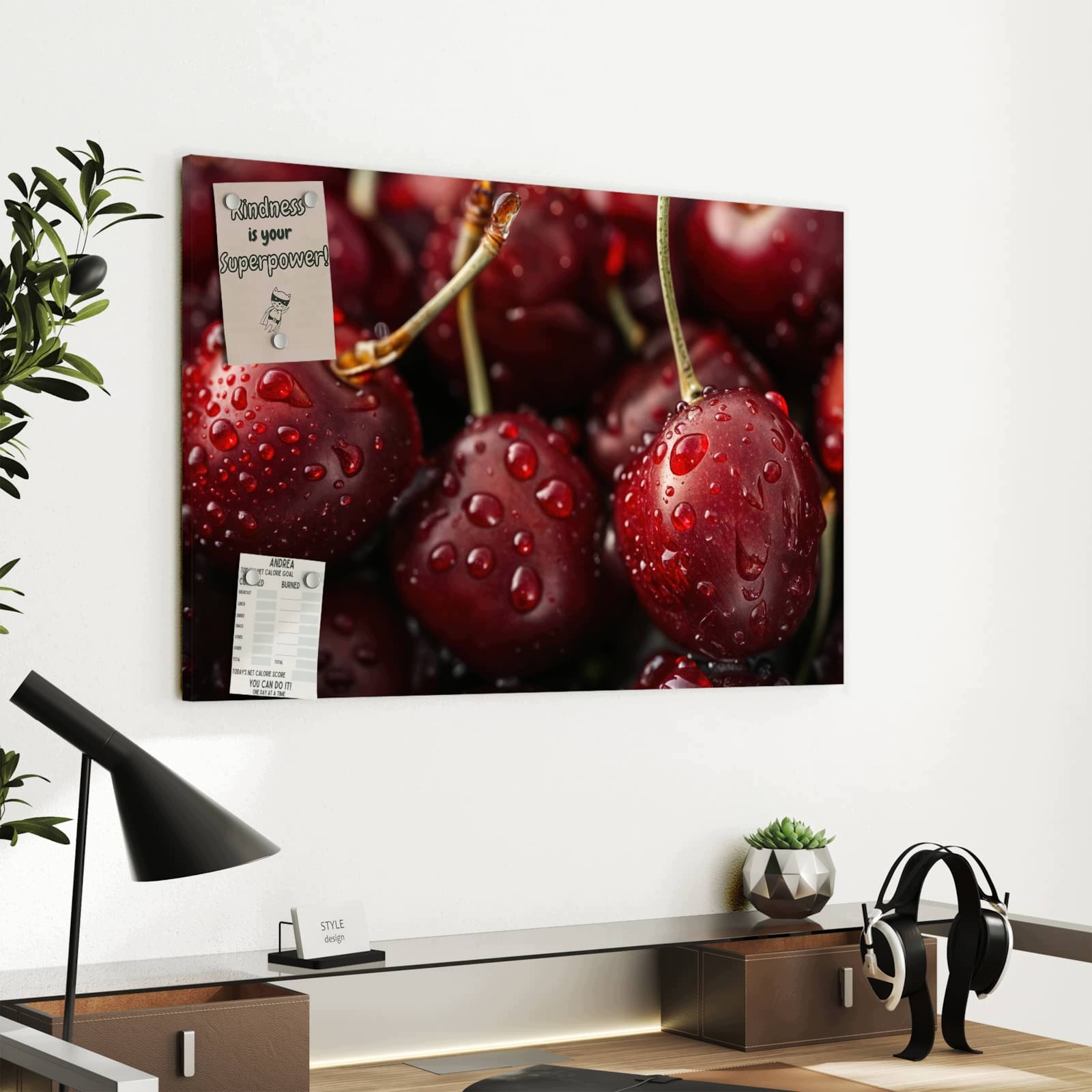 Magnetická tabule Dojrzale Třešně 60 × 40 cm
