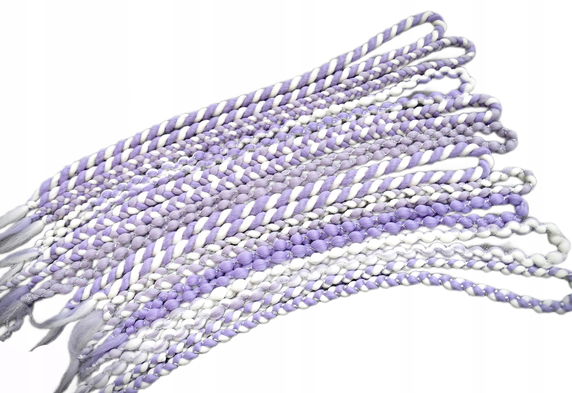 Opakovaně Použitelné vlněné copánky, bílá levandulová barva, Dobrá Nálada, 10 kusů