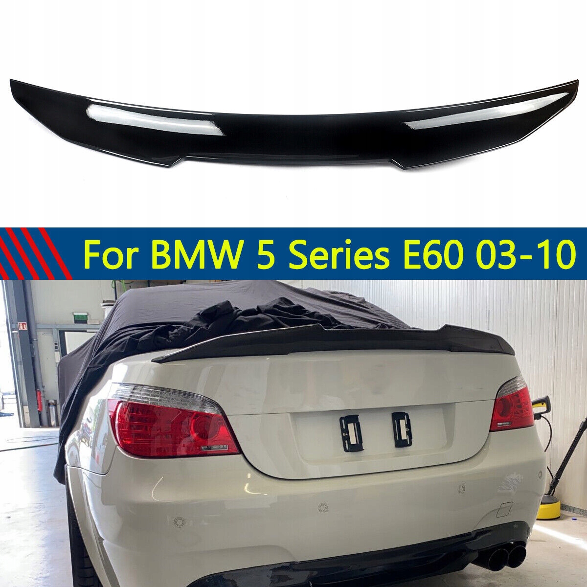 LOTKA SPOJLER BMW E60 2003-2010 M LOOK CZARNY POŁYSK M pakiet Spoiler
